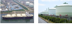 LNG受入基地とLNG船 LNG受入基地