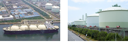 LNG受入基地とLNG船 LNG受入基地